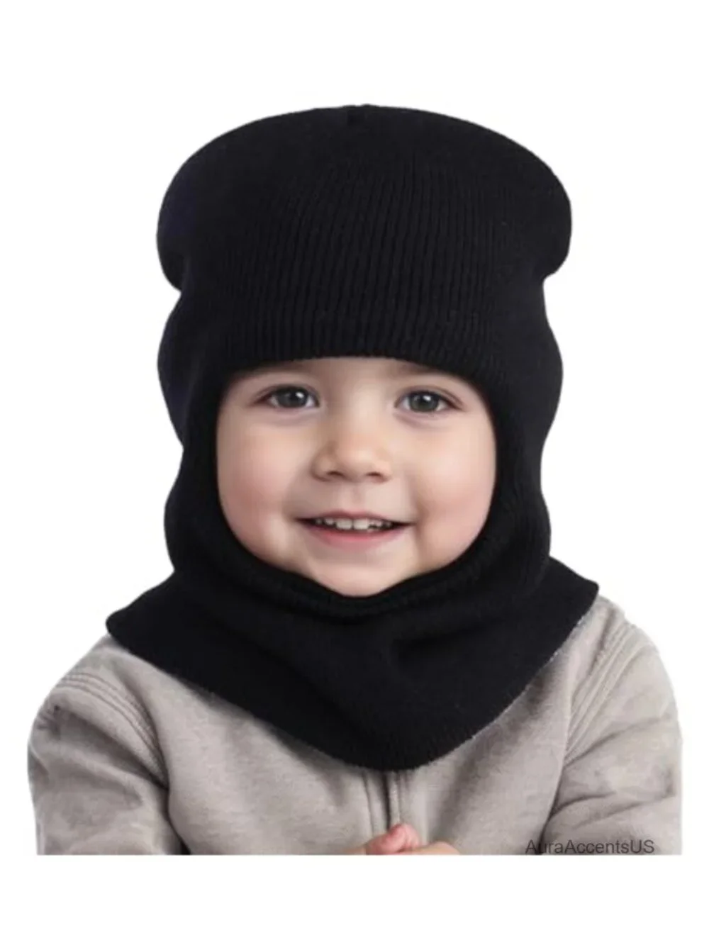 Baby Winter Hat Scarf Set Knit Beanie Toddler Windproof Fleece 1-6Y